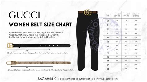 Gucci belt size chart women's